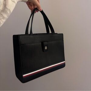 Tommy Hilfiger Black Handbag with Red Accents